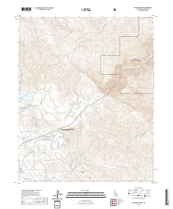 Rio Bravo Ranch, CA — USGS 7.5-minute topo (2021)