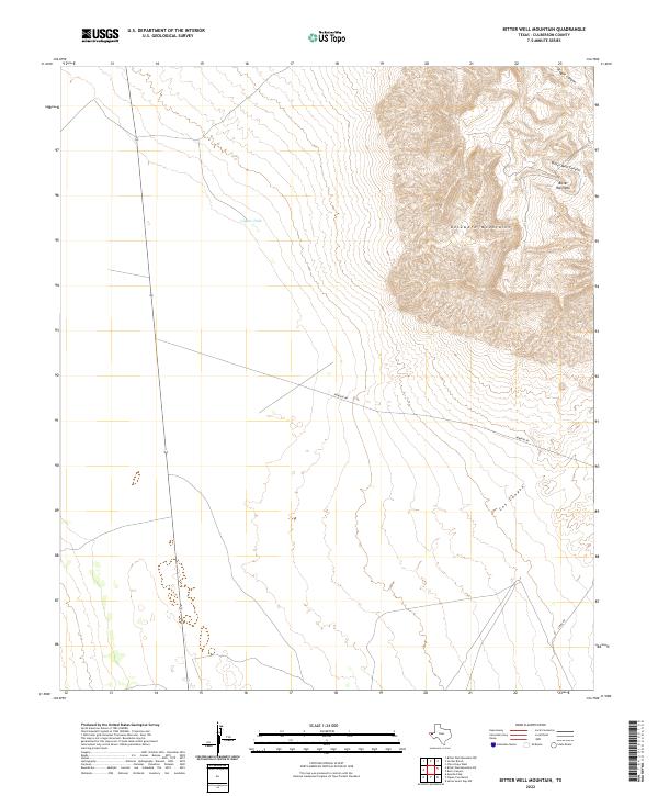 Bitter Well Mountain, TX — USGS 7.5-minute topo (2022)