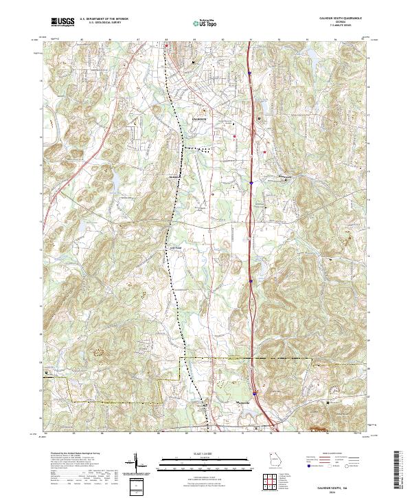 Calhoun South, GA — USGS 7.5-minute topo (2024)