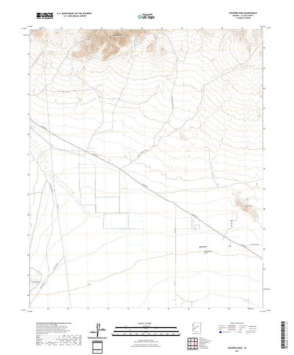 Socorro Mine, AZ — USGS 7.5-minute topo (2021)