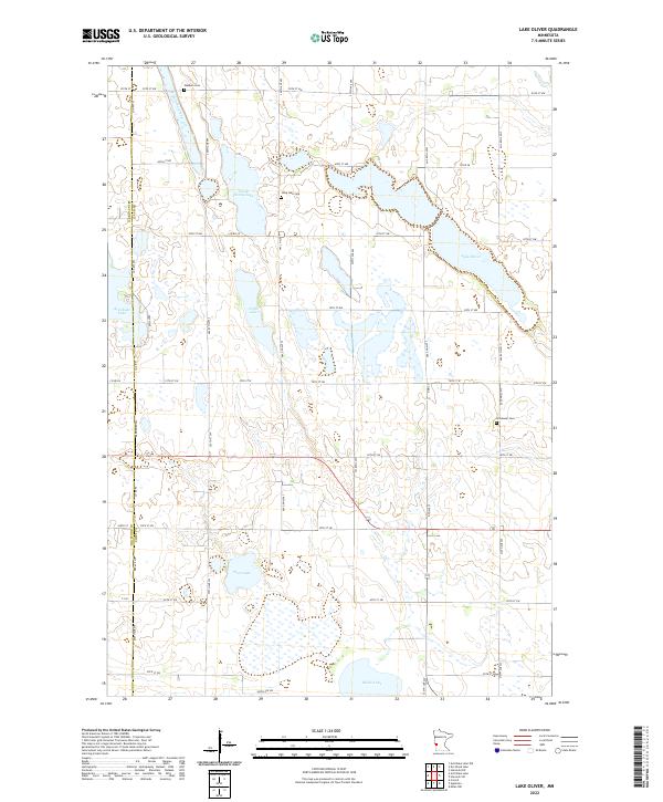 Lake Oliver, MN — USGS 7.5-minute topo (2022)