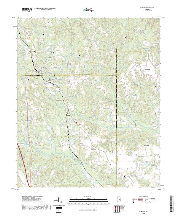 Marbury, AL — USGS 7.5-minute topo (2024)