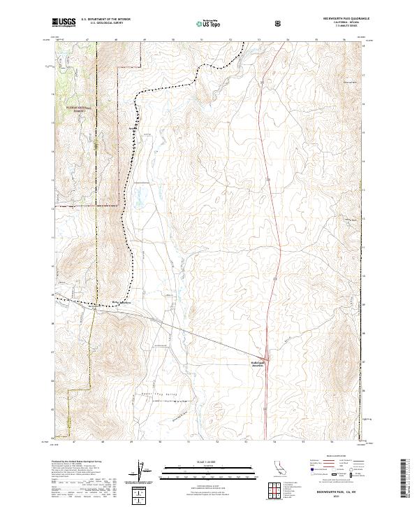 Beckwourth Pass, CA-NV — USGS 7.5-minute topo (2021)