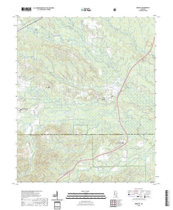 Bradley, MS — USGS 7.5-minute topo (2024)