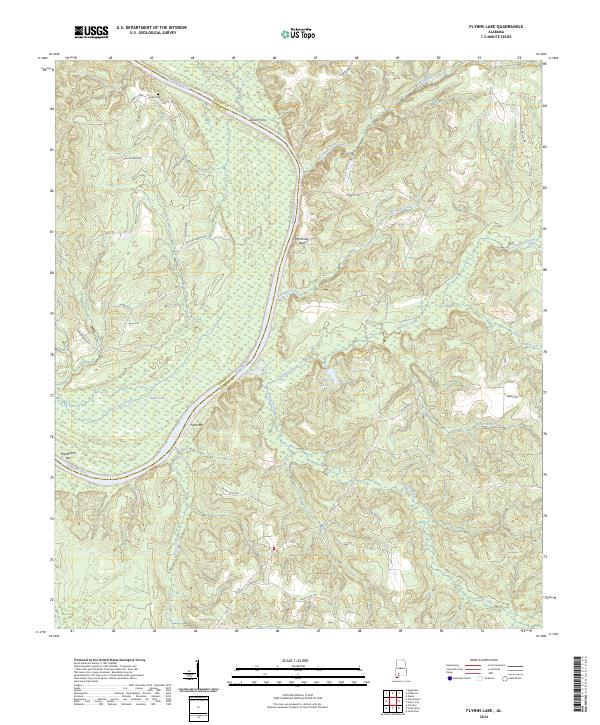 Flynns Lake, AL — USGS 7.5-minute topo (2024)