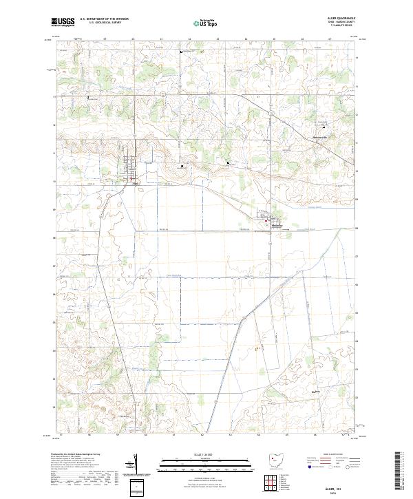 Alger, OH — USGS 7.5-minute topo (2023)