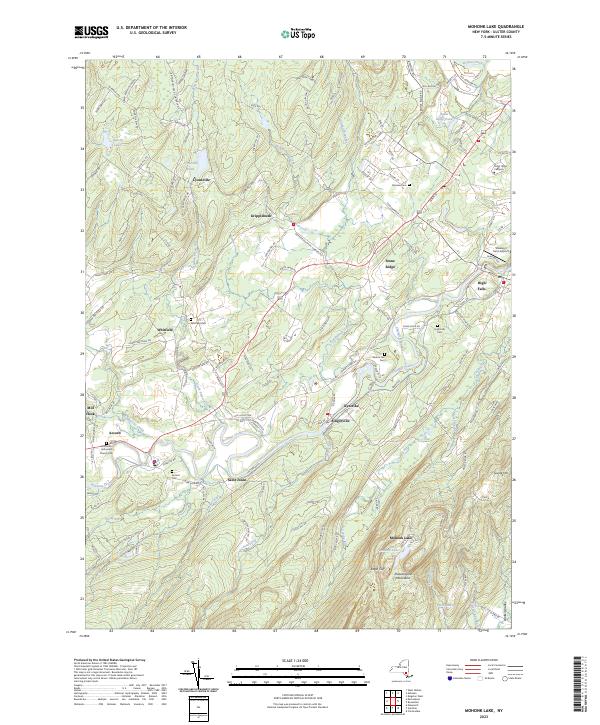 Mohonk Lake, NY — USGS 7.5-minute topo (2023)