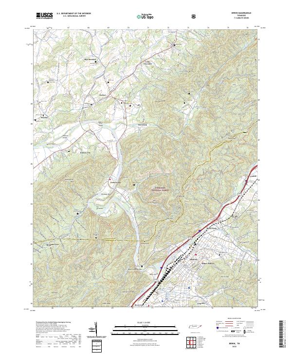 Erwin, TN — USGS 7.5-minute topo (2022)