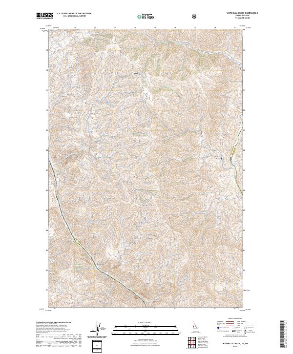 Wapshilla Creek, ID-OR — USGS 7.5-minute topo (2024)