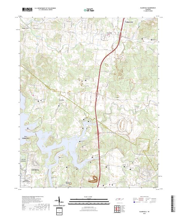 Gladeville, TN — USGS 7.5-minute topo (2022)