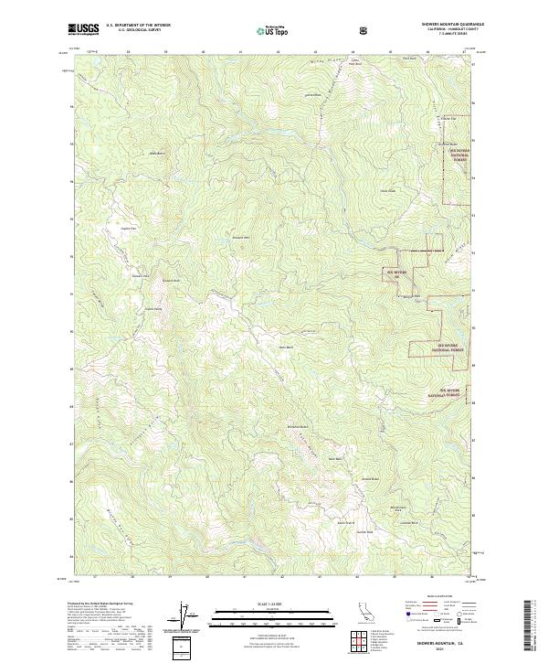 Showers Mountain, CA — USGS 7.5-minute topo (2021)
