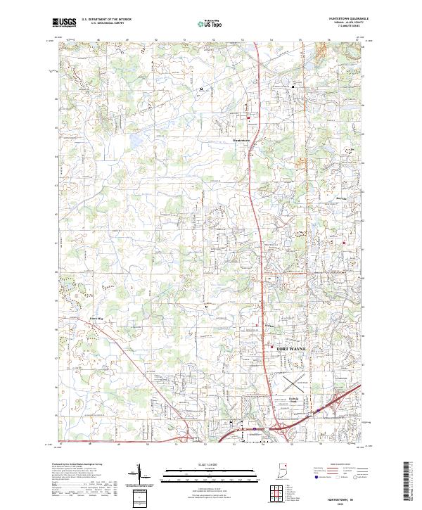 Huntertown, IN — USGS 7.5-minute topo (2022)