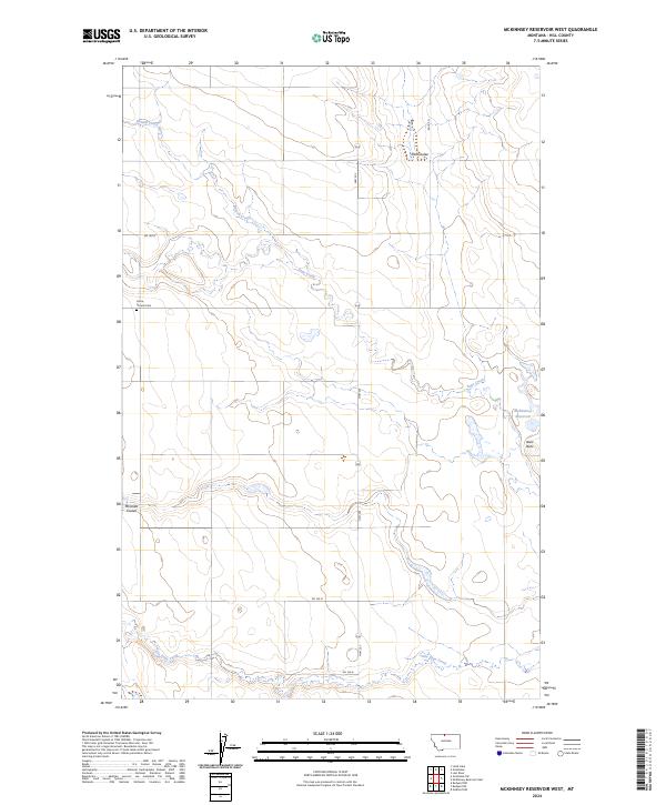 McKinnsey Reservoir West, MT — USGS 7.5-minute topo (2024)