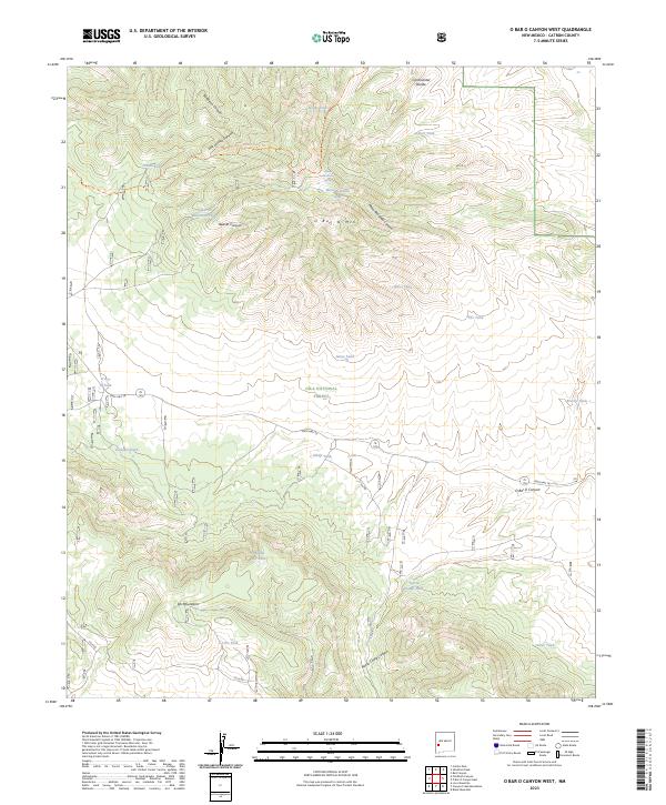 O Bar O Canyon West, NM — USGS 7.5-minute topo (2023)