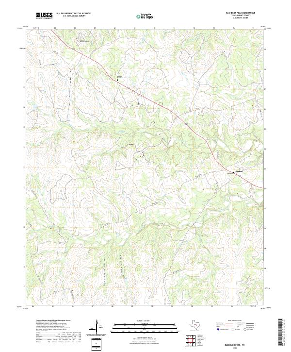 Bachelor Peak, TX — USGS 7.5-minute topo (2022)