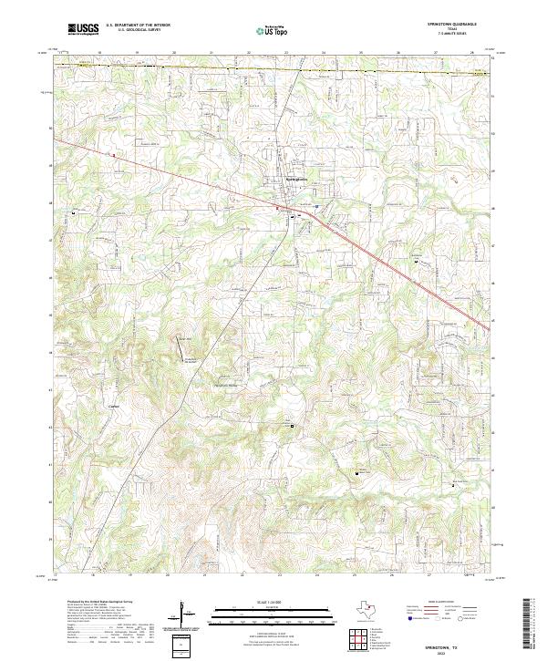 Springtown, TX — USGS 7.5-minute topo (2022)