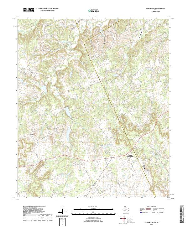 Chalk Mountain, TX — USGS 7.5-minute topo (2022)