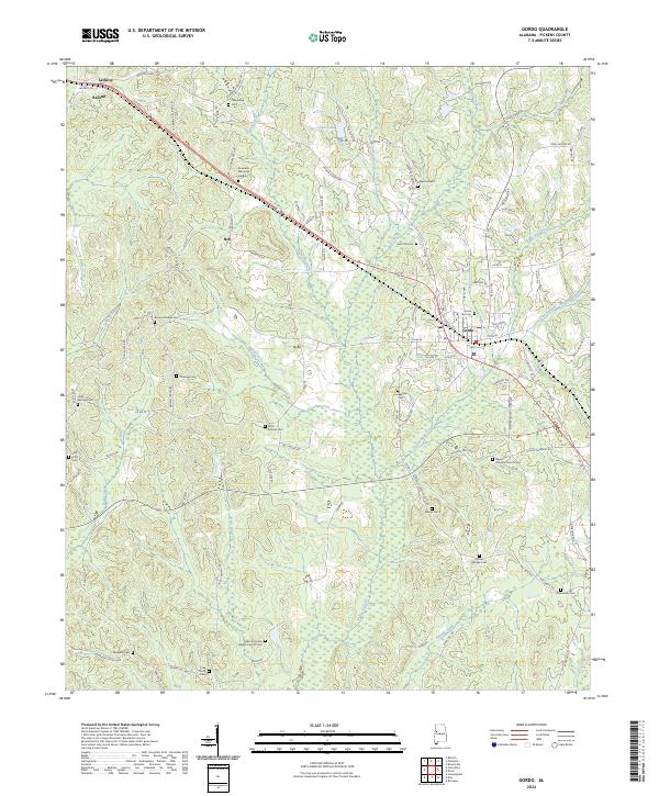 Gordo, AL — USGS 7.5-minute topo (2024)
