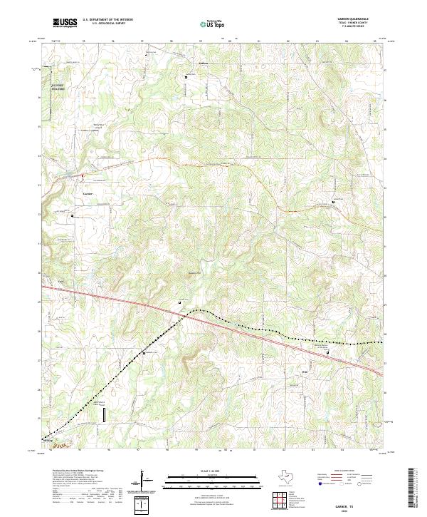 Garner, TX — USGS 7.5-minute topo (2022)
