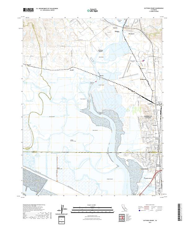 Cuttings Wharf, CA — USGS 7.5-minute topo (2021)
