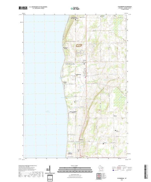 Stockbridge, WI — USGS 7.5-minute topo (2022)
