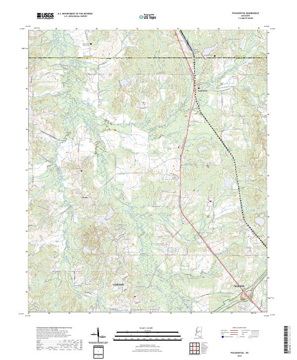 Pocahontas, MS — USGS 7.5-minute topo (2024)
