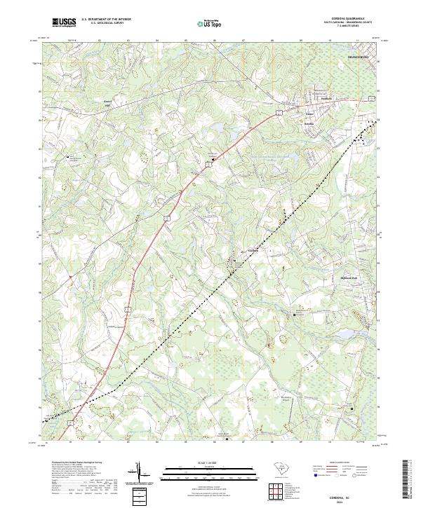 Cordova, SC — USGS 7.5-minute topo (2024)