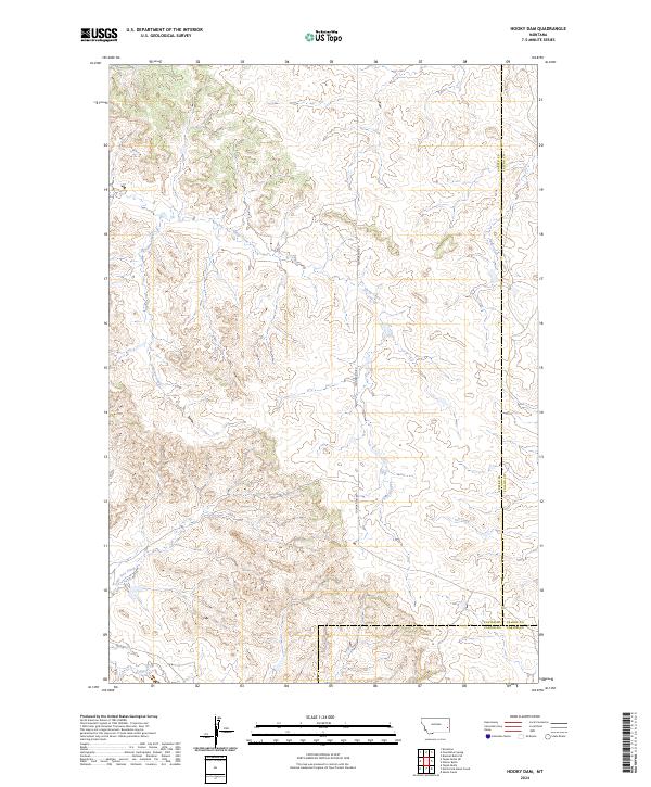 Hooky Dam, MT — USGS 7.5-minute topo (2024)
