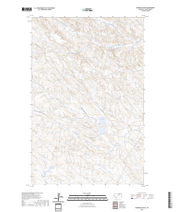 Hardpan Coulee, MT — USGS 7.5-minute topo (2024)