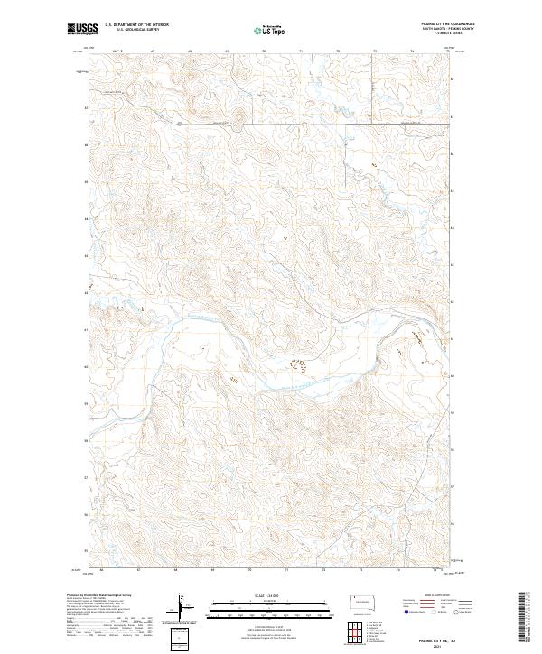 Prairie City NE, SD — USGS 7.5-minute topo (2021)