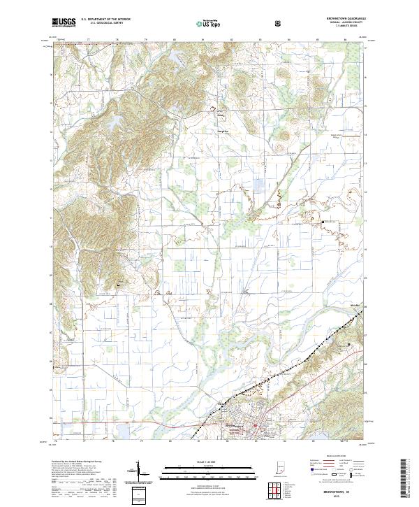 Brownstown, IN — USGS 7.5-minute topo (2022)