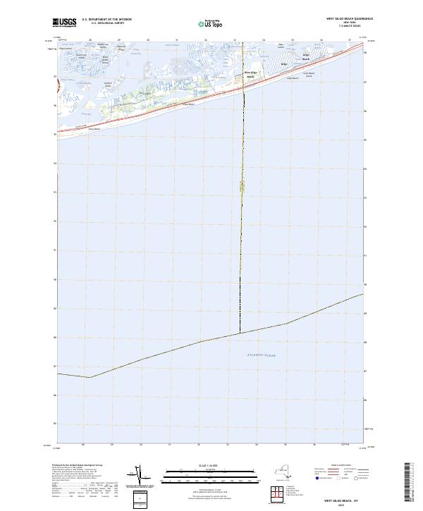 West Gilgo Beach, NY — USGS 7.5-minute topo (2023)