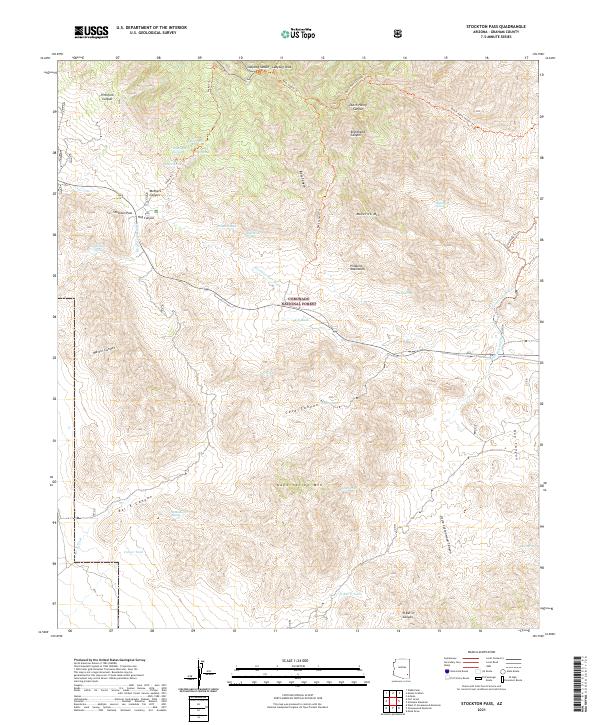 Stockton Pass, AZ — USGS 7.5-minute topo (2021)