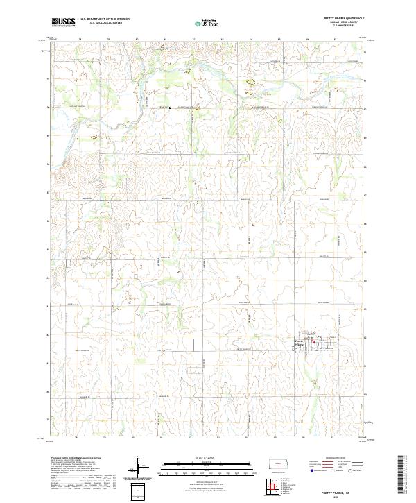 Pretty Prairie, KS — USGS 7.5-minute topo (2022)