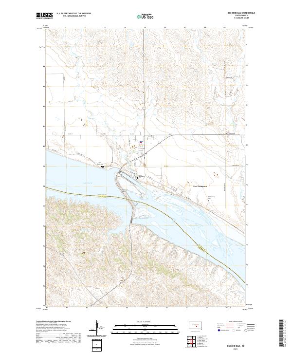 Big Bend Dam, SD — USGS 7.5-minute topo (2021)