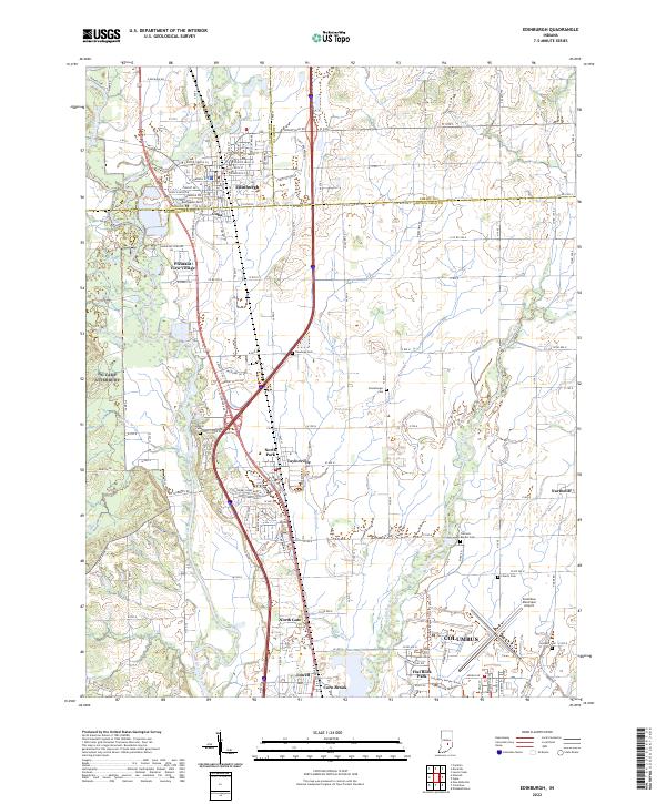 Edinburgh, IN — USGS 7.5-minute topo (2022)