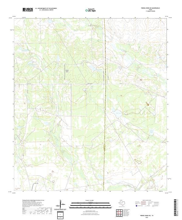 Piedra Creek NE, TX — USGS 7.5-minute topo (2022)