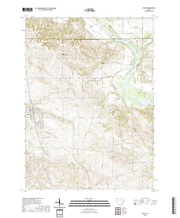 Solon, IA — USGS 7.5-minute topo (2022)