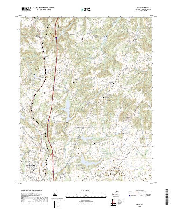 Kelly, KY — USGS 7.5-minute topo (2022)