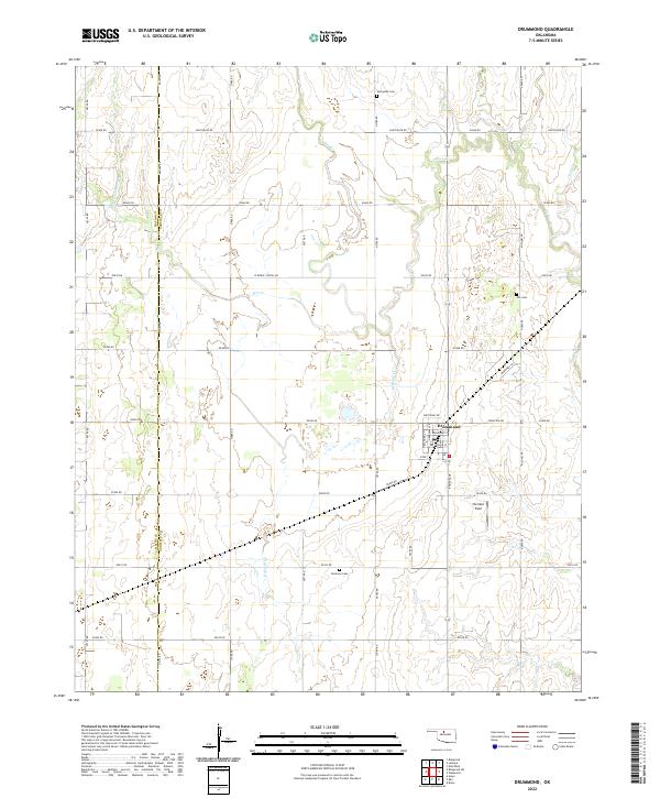 Drummond, OK — USGS 7.5-minute topo (2022)