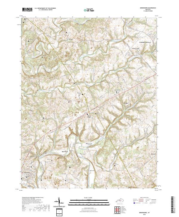 Greensburg, KY — USGS 7.5-minute topo (2022)