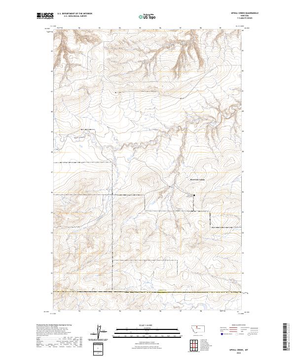 Uphill Creek, MT — USGS 7.5-minute topo (2024)