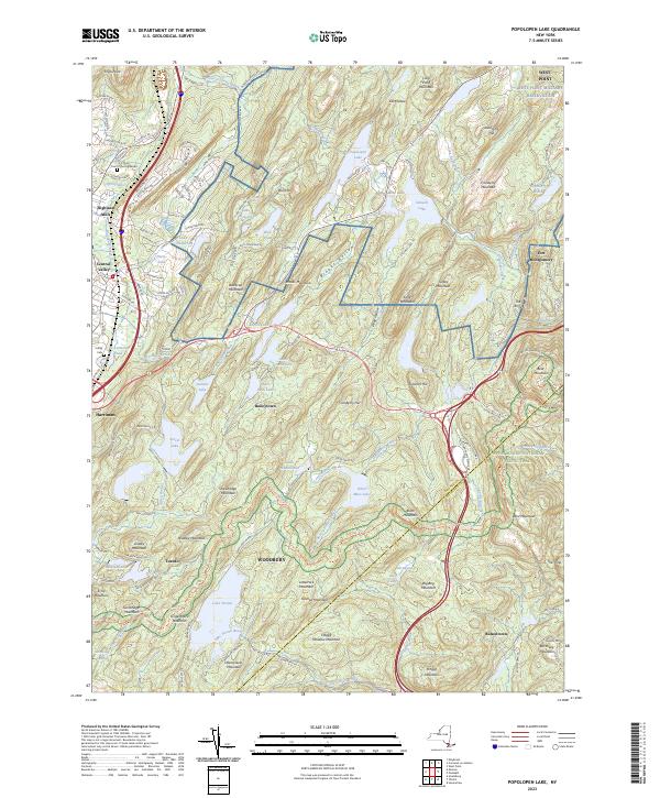 Popolopen Lake, NY — USGS 7.5-minute topo (2023)
