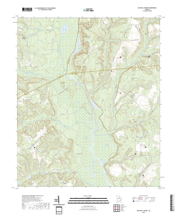 Cow Hell Swamp, GA — USGS 7.5-minute topo (2024)