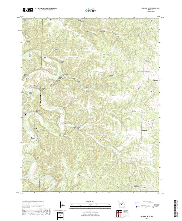 Eldridge West, MO — USGS 7.5-minute topo (2021)