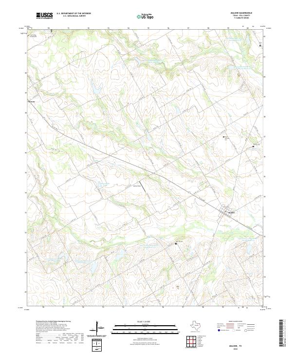 Malone, TX — USGS 7.5-minute topo (2022)