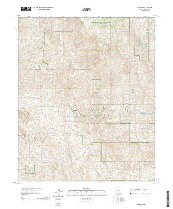 Columbia, AZ — USGS 7.5-minute topo (2026)