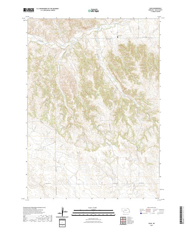 Glen, NE — USGS 7.5-minute topo (2021)