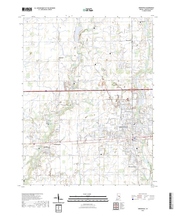Greenfield, IN — USGS 7.5-minute topo (2022)