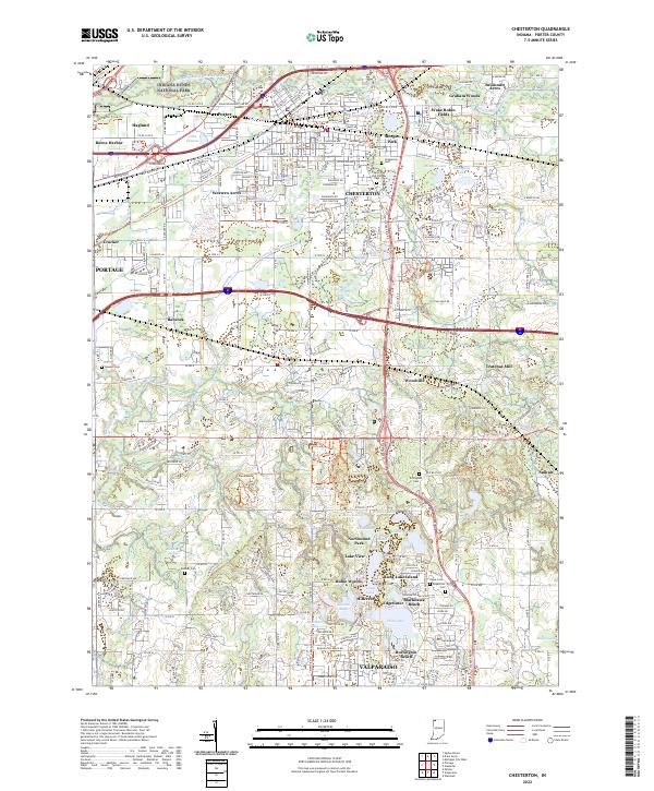 Chesterton, IN — USGS 7.5-minute topo (2022)